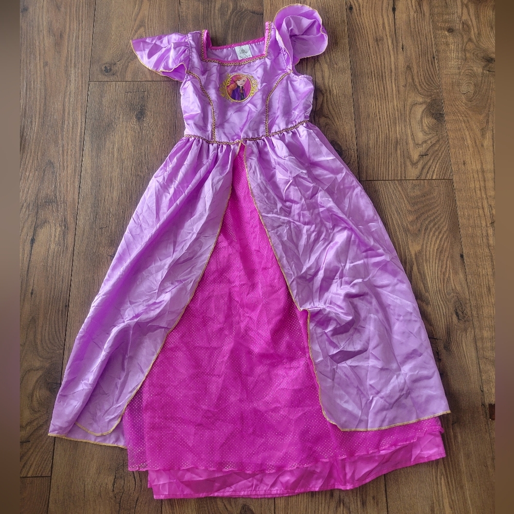 Disney Frozen Anna Purple Princess Dress Costume Girls Size 9/10